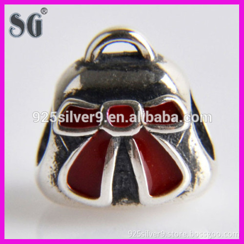 Wholesale charm Cute girl handbag shape shape pendant red butterfly Enamel